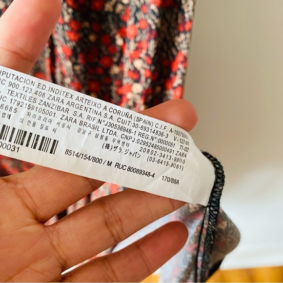 Zara Floral Turtle Neck Size Medium Midi Dress​​ - Picture 5 of 6